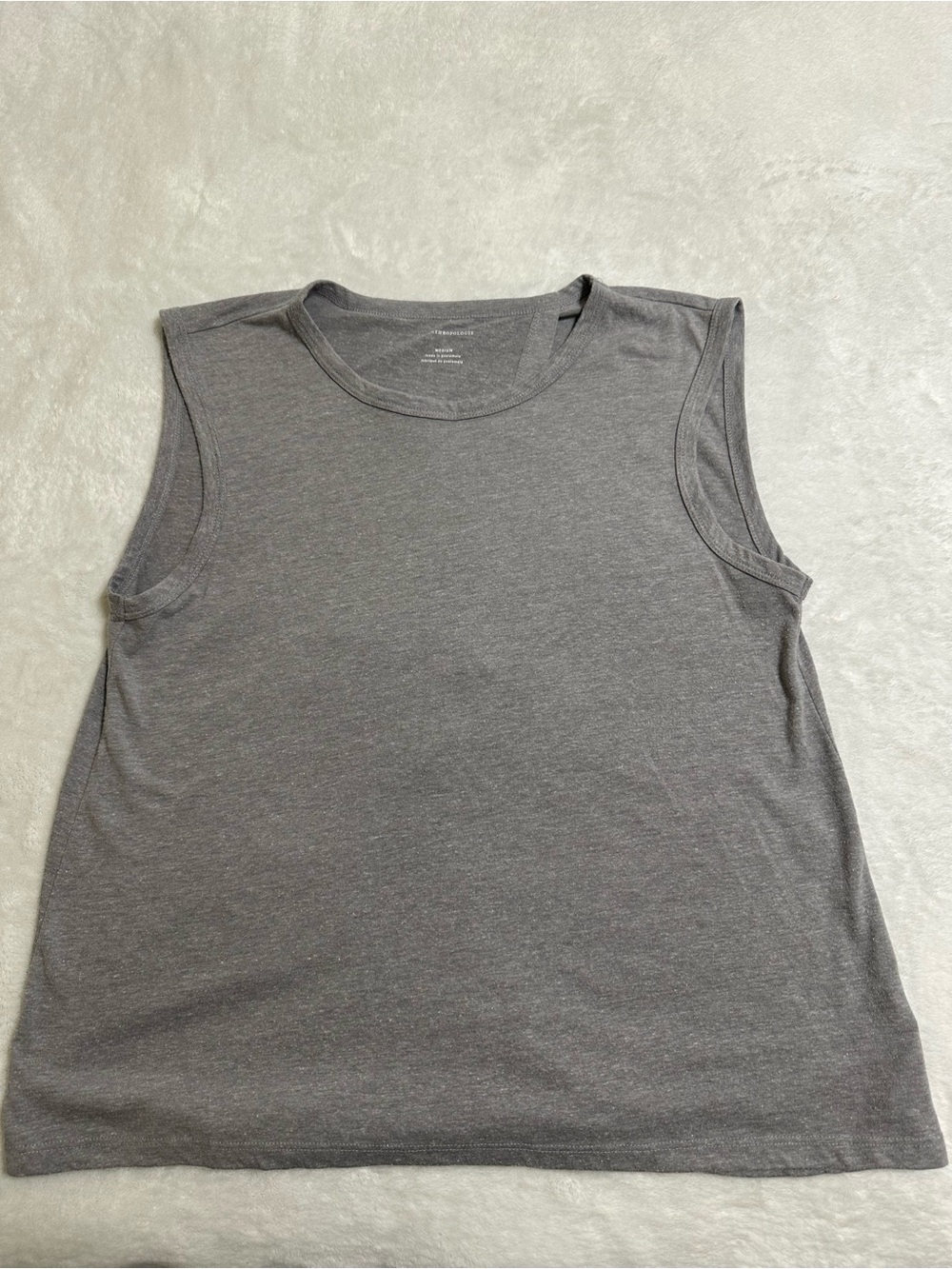 Anthropologie Sleeveless Gray Women's Split Back Top - Casual